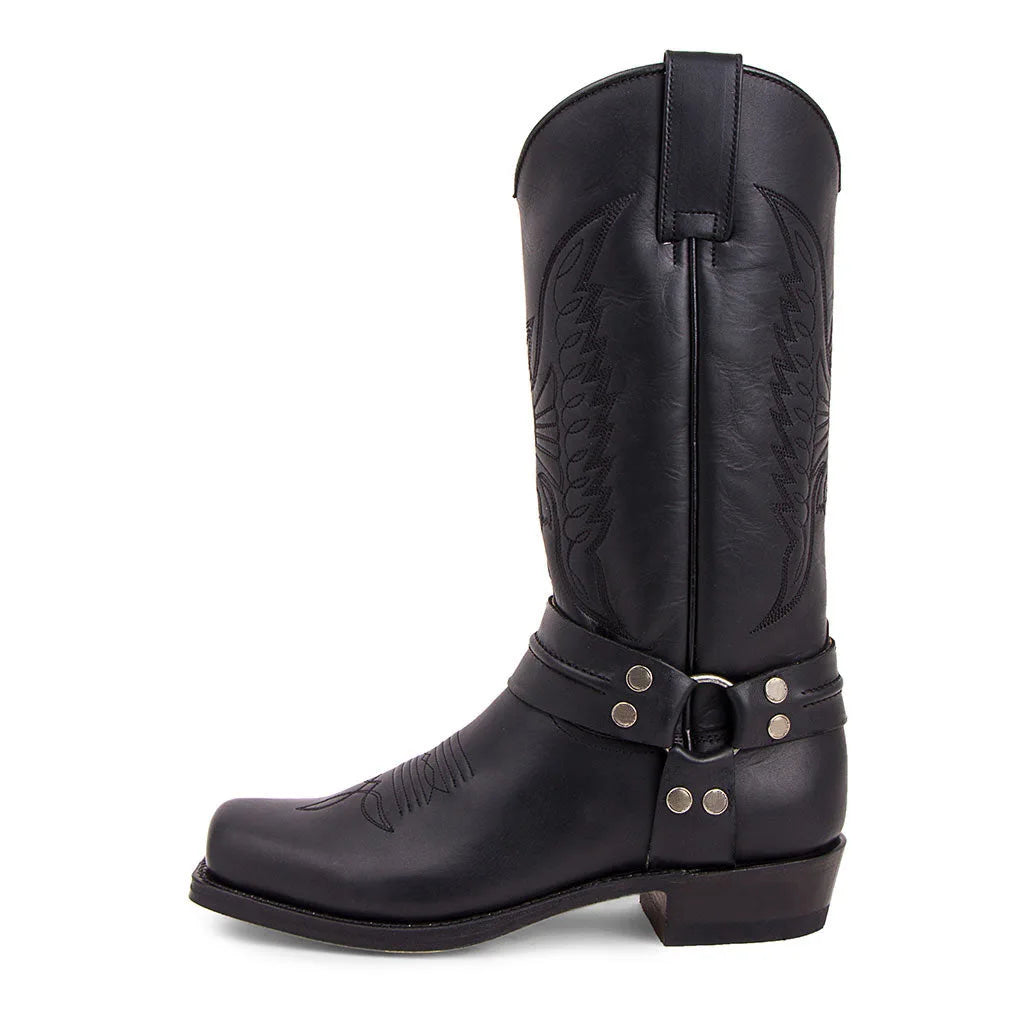Santiag homme cuir noir