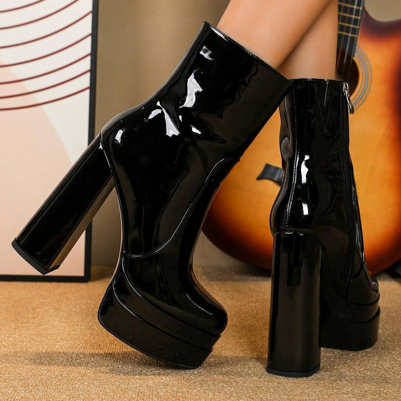 Santiag basse noire femme