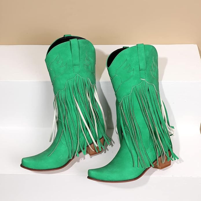 Santiag femme country vert