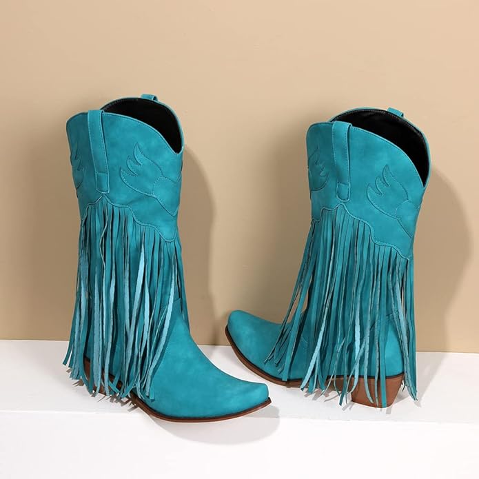 Santiag femme country bleu