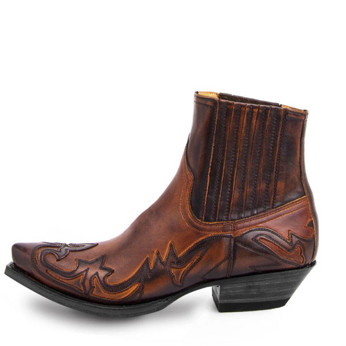 Bottine homme cuir marron santiag​
