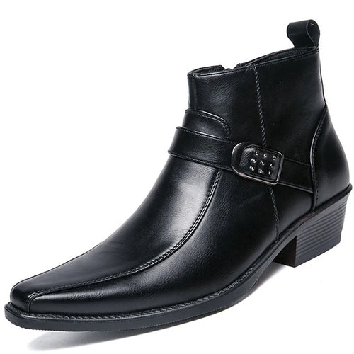 Bottine style santiag homme fermeture eclair