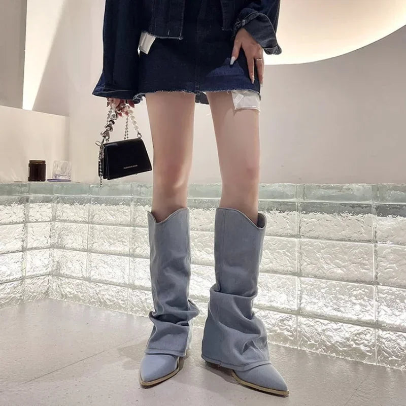 Santiag en jeans femme