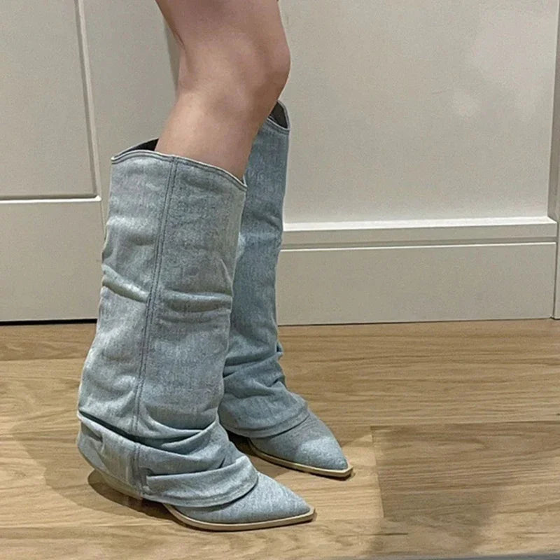 Santiag en jeans femme