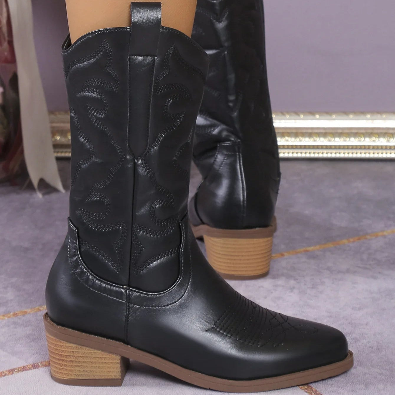 Bottine santiag noire