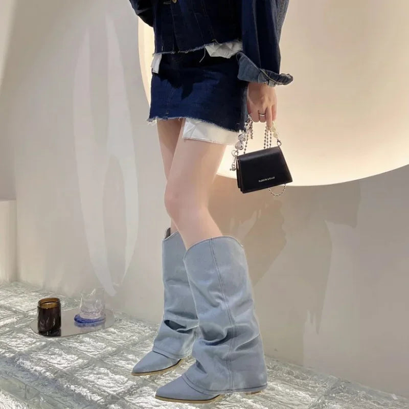 Santiag en jeans femme