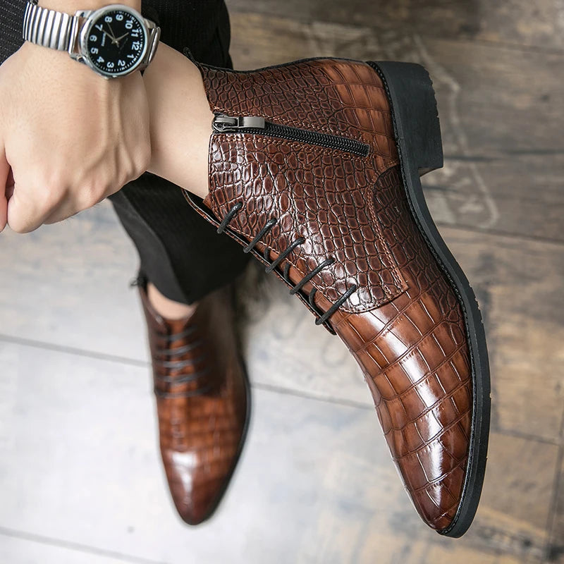 Santiag crocodile marron homme