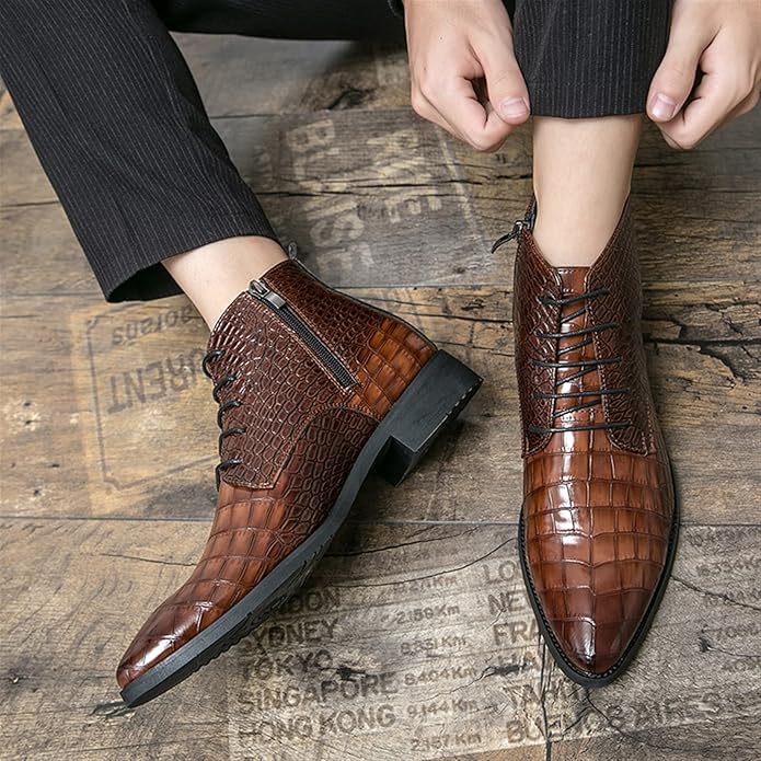 Santiag crocodile marron homme