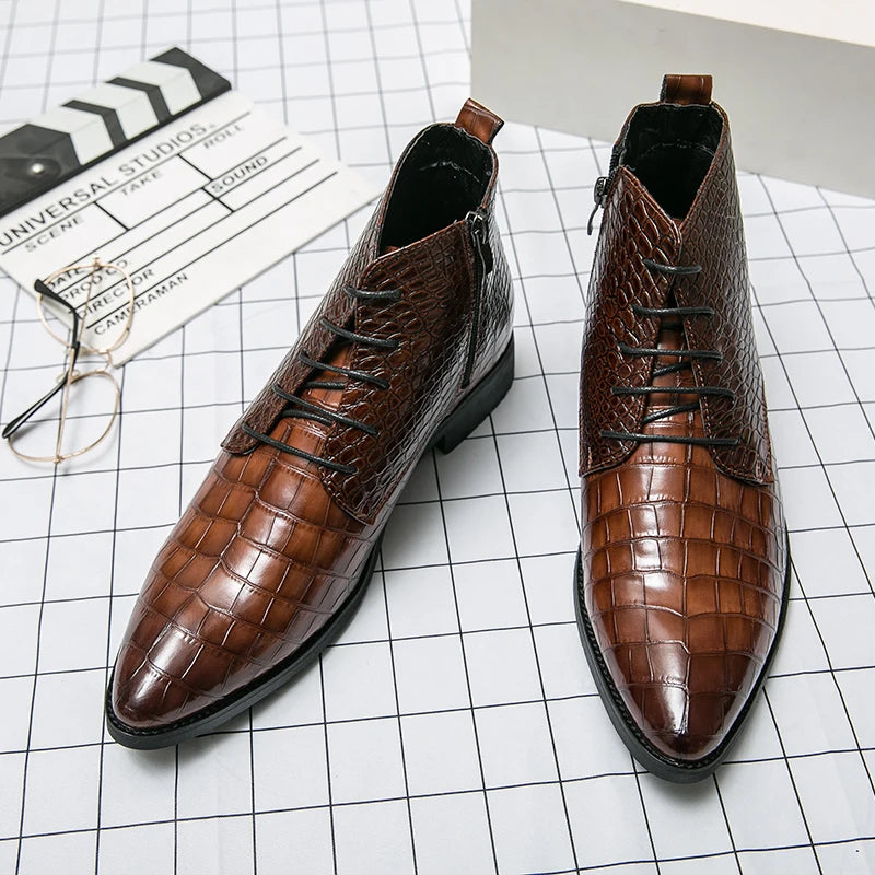 Santiag crocodile marron homme