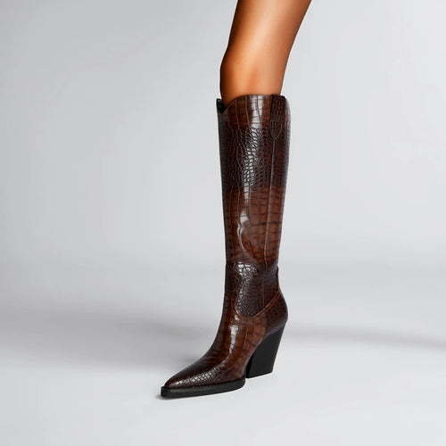 Santiag cuir femme croco