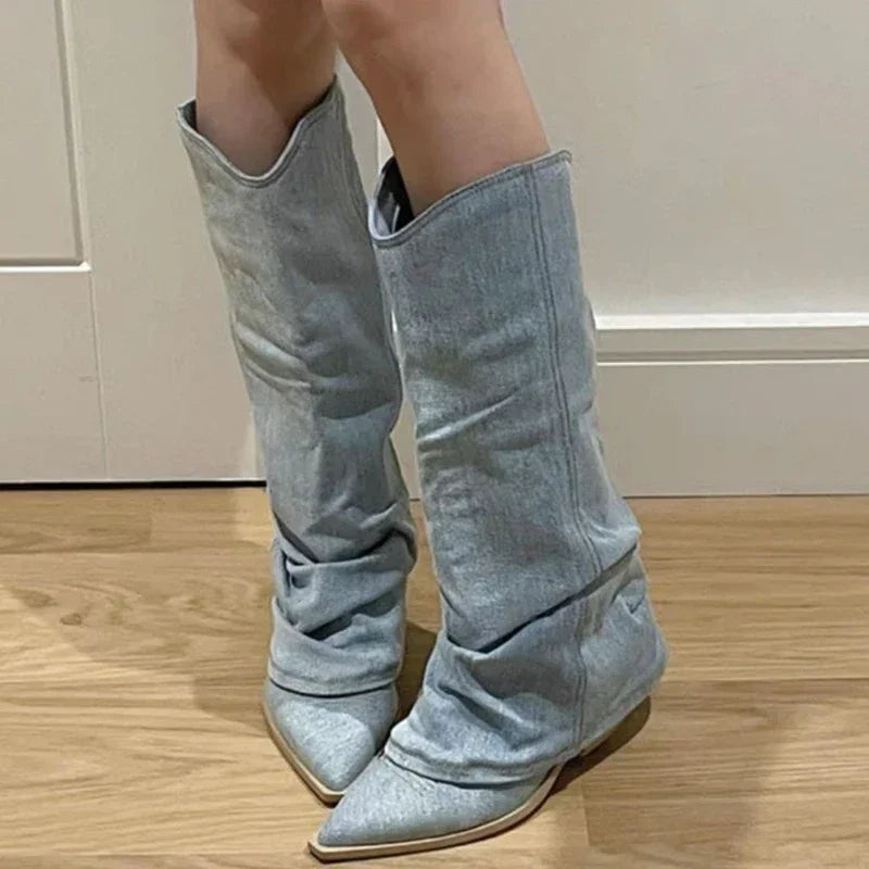 Santiag en jeans femme