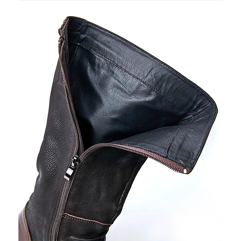 Botte noire haute cuir homme santiag